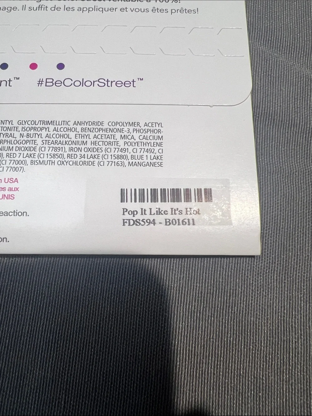 Color street nail polish strips.